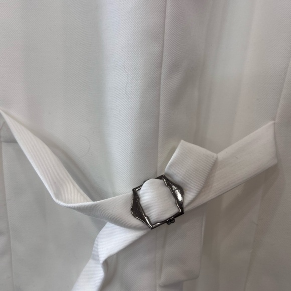 Blitz Moda White Tuxedo Vest Men’s M Wedding Formal Waistcoat Adjustable Back - Picture 4 of 7